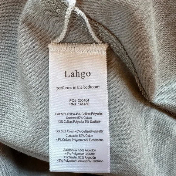 Lange by Lunya Restore gray long sleeve Henley Shirt Size Small NWOT